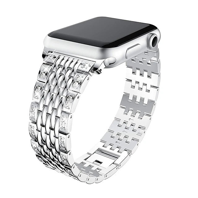 Crocodile Apple Watch Band Silver