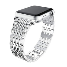 Load image into Gallery viewer, Crocodile Apple Watch Band Silver