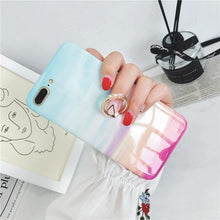 Load image into Gallery viewer, Marble design smart ring iphone case for ladies