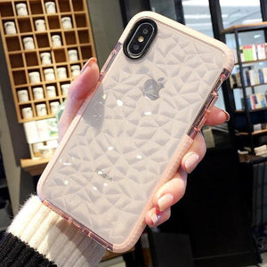 Transparent pink iphone phone case for ladies