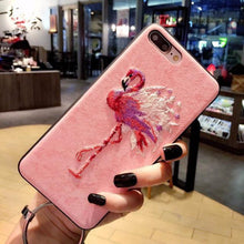 Load image into Gallery viewer, Pink flamingo print iphone phone case for ladies