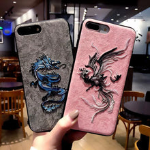 Load image into Gallery viewer, Gray and pink dragon iPhone case for women