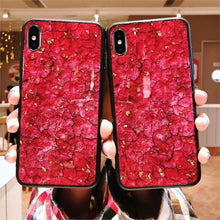 Load image into Gallery viewer, Tempered glass design red rose print iphone case